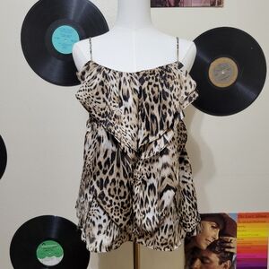 Forever 21 | Y2K Ruffle Leopard Print Cami
